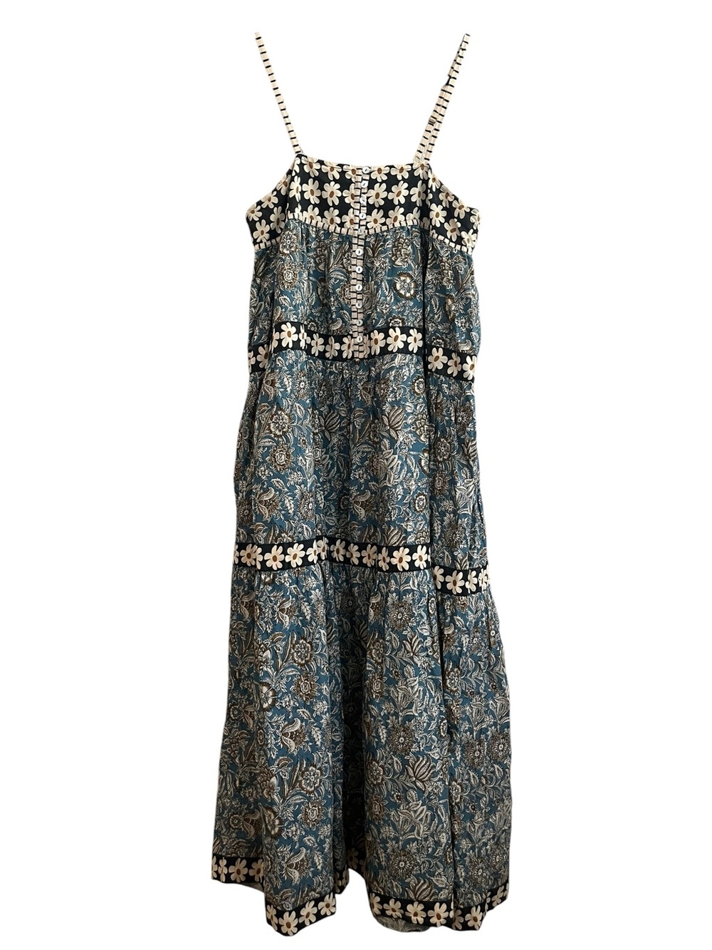 Natural Life Floral Daisy Mixed Print Maxi Dress Boho Size Medium - Picture 3 of 12